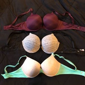 Three Victoria secret bras